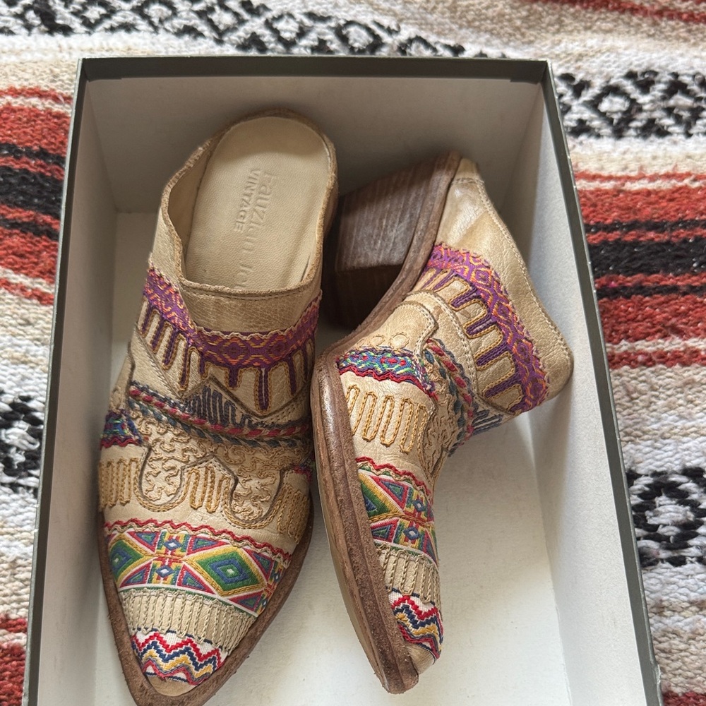 Colorful Embroidered Mules